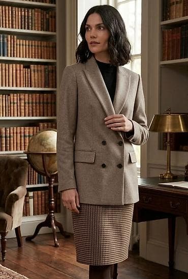 p. s. fashion ниш – слике: Ženski komplet – sako i suknja - Sako: duži kroj, dvoredno kopčanje — 1