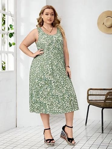 dixie haljine: Lagana letnja haljina bez rukava – midi dužina, kroj A-linije — 1