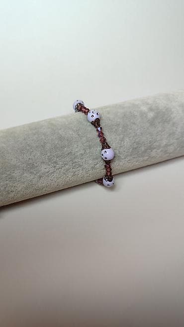 svetlece pidzame beograd: Ručno rađena narukvica sa perlama i kristalima - Dizajn: kombinacija — 3