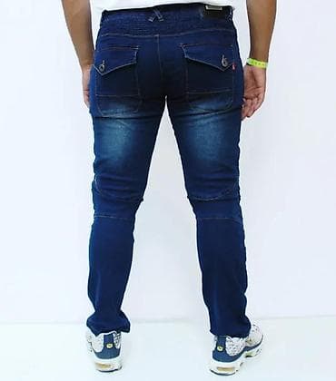 Kape i aksesoari: Muške biker farmerke – tamno plavi teksas - Stil: biker/karirano — 5