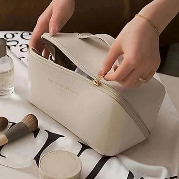 rucni kofer dimenzije: Elegantna velika kozmetička torbica sa ručkom - Materijal: glatka — 3