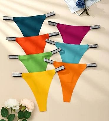 Ženska odeća: Set od 7 ženskih tanga gaćica – ultratanki šavovi, elastične trake sa — 2
