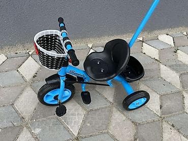 crno sivi tech fleece: Dečiji tricikl sa ručkom za guranje - Model: Playnbaby (označeno na — 3