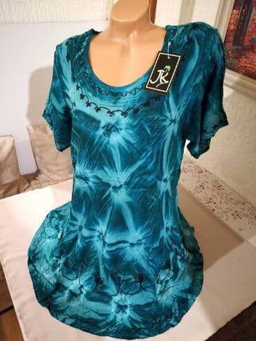 svecane tunike i pantalone: 2XL, Viskoza, Cvetni, Jednobojni, bоја - Zelena — 3