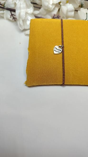 dzepni sat cena: Minimalistička narukvica sa perlama i priveskom „Thank you” - Tanak — 1