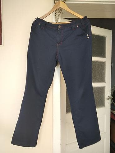 zara s: Tanje letnje pantalone, veličina 40. - Boja: tamnoplava - Kroj: ravan — 1