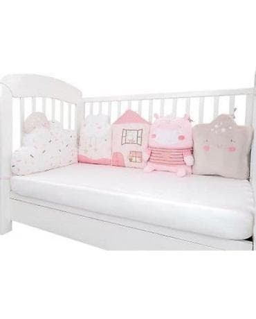 polica za bebine stvari: KIKKA BOO Ogradica od plišanih jastuka – set 5 pcs „Hippo Dreams“ — 1