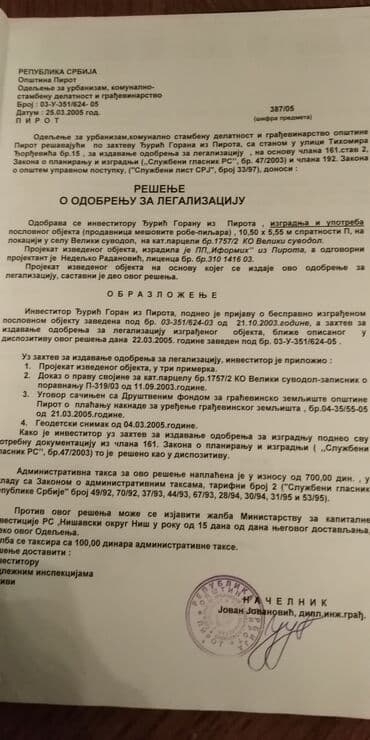 sobe za izdavanje kragujevac: Lokal 58.3 m Veliki Suvodol Pirot uknjizen Uknjizen poslovni — 15