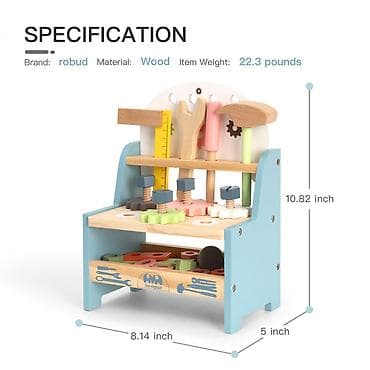 delovi za satove: Drvena radionica za decu – komplet stolarskog alata - Materijal — 5