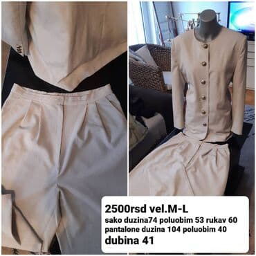 perfume rs: Damski komplet – sako i pantalone u bež/ekru nijansi. Detalji: - Sako — 4