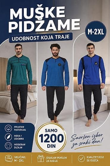 afrodita odeca: Muške pidžame – udobnost koja traje - Veličine: M – 2XL - Prijatan — 1