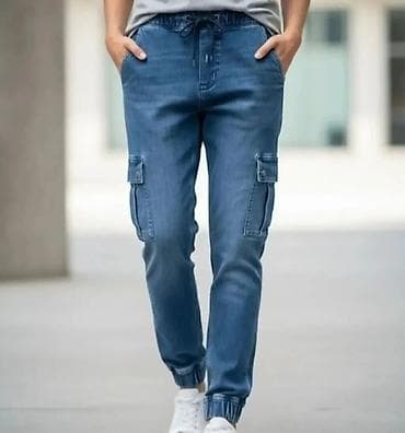 ea7 patike: Ženske cargo džoger farmerke - Materijal: teksas (denim) sa blagom — 1