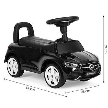 drvena hodalica za bebe: Guralica Mercedes C CLASS sa interaktivnim volanom i zvucima, BLACK — 5