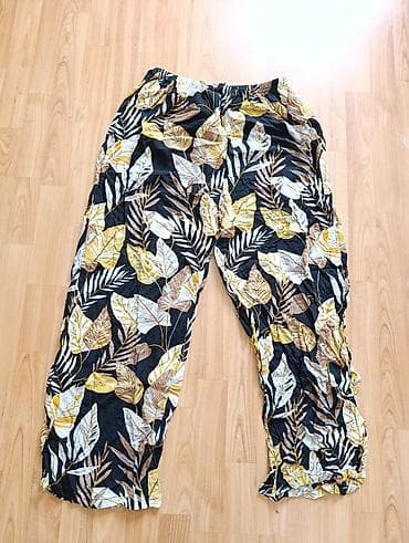 Laganе ženske pantalone sa tropskim printom - Materijal: tanak