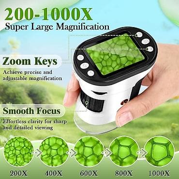 Dečije radionice i alati: 3-u-1 pametni LED mikroskop sa ekranom - Tri načina upotrebe: stoni — 3