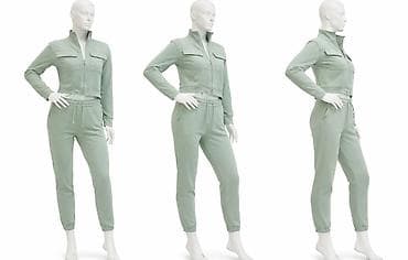 Ženska obuća: Ženski komplet – trenerka sa crop jaknicom, pastelno zelena Obučena — 4