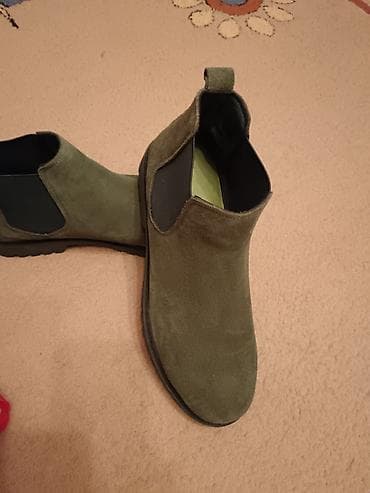 Oksfordice: Ženske chelsea čizme – maslinasto zelene - Materijal: gornjište od — 2