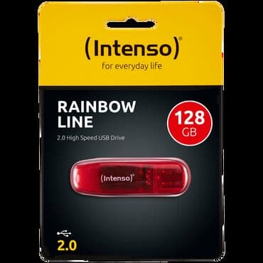 USB Flash drive 128GB Rainbow Line, crvena boja, materijal