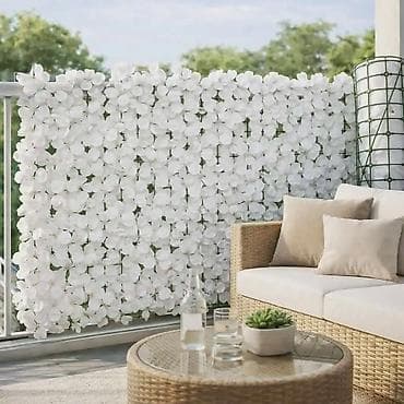 resetka za rostilj: Dekorativna veštačka cvetna ograda – rolo panel - Realistični cvetni — 2