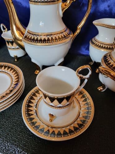 metalac solje za kafu cene: Servis vintaz za kafu porcelanski. Servis za kafu,perfektan pozlata — 9