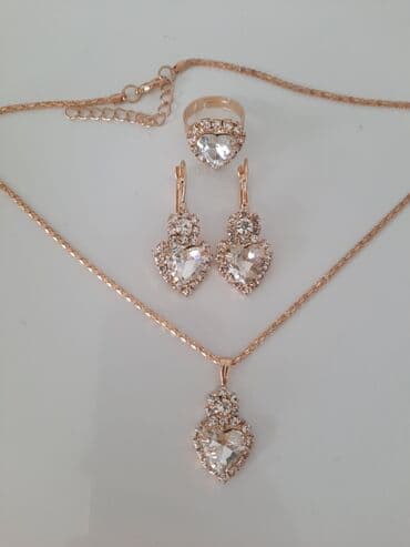 srebrna ogrlica sa krsticem: Set: Earrings, Necklace, Ring — 3