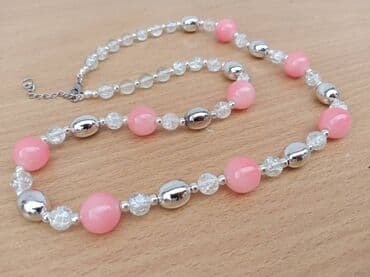 torba za pijacu na točkiće: Ogrlica Ogrlica STAKLO metal, Dužina-obim oko 64,5 cm, Stanje kao — 2