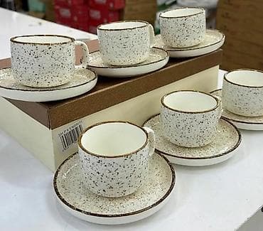 turski set za caj: Set šoljica za kafu/čaj – 6 delova sa tacnama - Materijal — 1