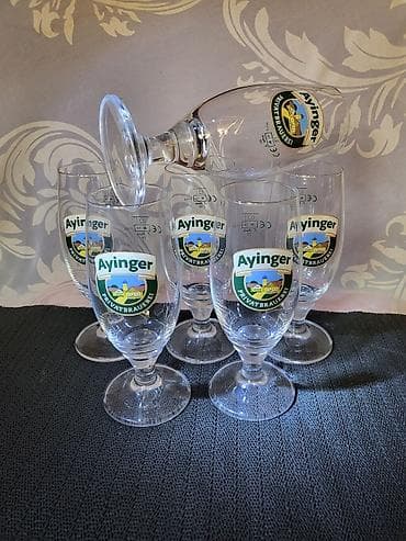 metalac kristalne case: Case nove,vintaz kristal Ayinger za pivo. Nemacke kristalne case — 1