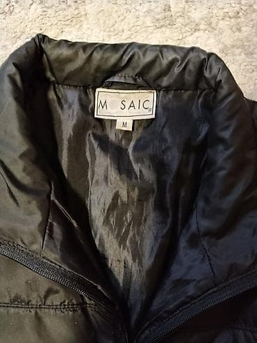 krem baletanke: Dugačak ženski kaput-jakna Mosaic, veličina M. - Boja: crna - Kroj — 2