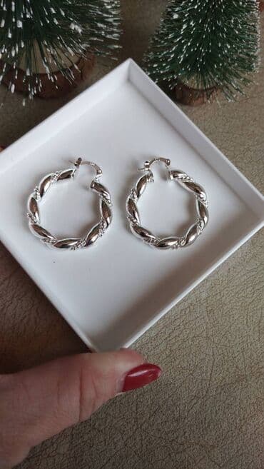 Women's Clothing: Hoop earrings, Material: Silver — 3
