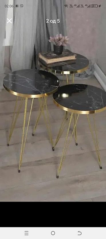 ✨ Set Stočića “Gold” 3/1 Cena: 7000 RSD Unesite luksuznu notu u vaš