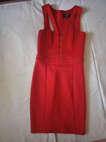 haljine od rebrastog pamuka: Guess XS (EU 34), color - Red, Cocktail, With the straps — 7