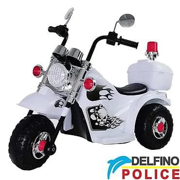motor na 4 tocka za decu: Motor Delfino Police Beli – dečiji motor na akumulator Šifra — 1