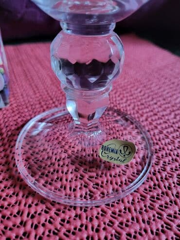 kristalne plafonjere: Vaza nova kristal Bohemija vintaz. Visina. 23cm. Stopa. 7cm — 8