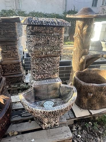 komoda za lavabo: Dekorativna baštenska česma sa lavabo-kadicom, rustičnog — 1