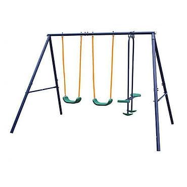 Set za dvoriste- dve ljuljaske i klackalica Igranje na ovom setu za