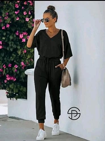 novi model tech fleece: Ženski dvodelni komplet: majica i pantalone jogger kroja. -Opuštena — 3