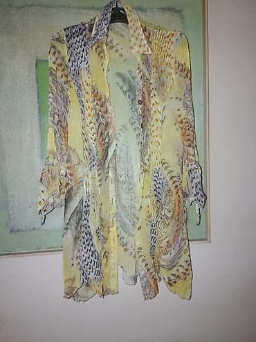 crno odelo i crna kosulja: Lagan ženski kimono/košulja od prozračnog šifona. - Materijal: tanak — 6