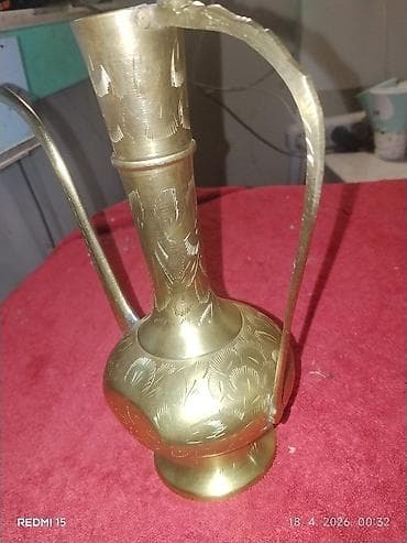 za kucu stvari: Mesingani dekorativni ibrik/džezva sa gravurom - Materijal: masivan — 2