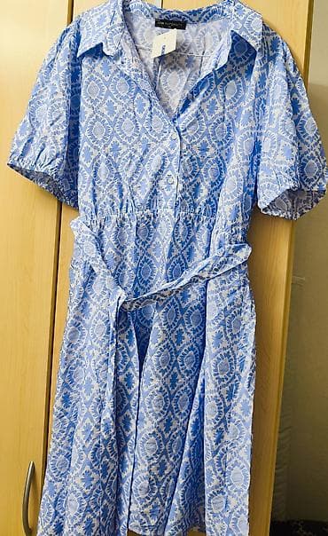 bele stikle: Plava haljina LCW Maternity - Model: košulja-haljina sa kragnom i — 1