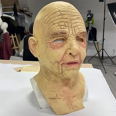 Kupaći kostimi: Ultra-realistična maska starije gospođe – celoglava, sa ramenim — 7