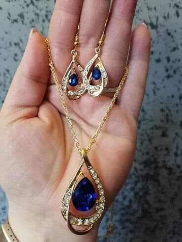 lapis lazuli ogrlica: Set nakita 1300 — 13