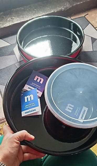 Posuđe: Metalac emajlirane tepsije – Coca‑Cola dizajn novo - Set okruglih — 2