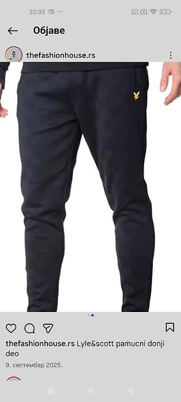 Muška odeća: Lyle & Scott pamučni donji deo trenerke nov snizen - Materijal — 1