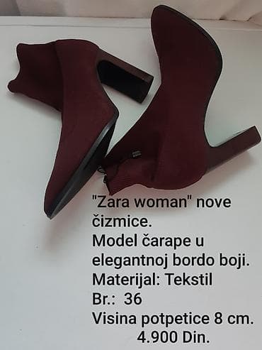adidas svetlece patike: Nove Zara Woman čizmice – model „čarapa” u elegantnoj bordo boji. - — 1