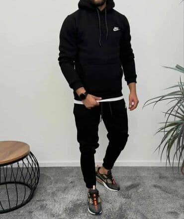 Trousers: Set, Nike, color - Blue, Cotton — 2