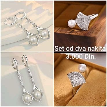 elegantne tunike: Elegentni posrebreni set nakita od hirurskog čelika sa žigom S925 – — 1