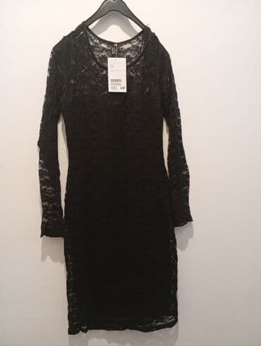 Bershka M, bоја - Crna, Koktel, klub, Dugih rukava — 8