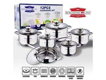 metalac vatrostalno posudje: Visokokvalitetna garnitura šerpi izradjena od nerđajuceg čelika Inoxa — 1