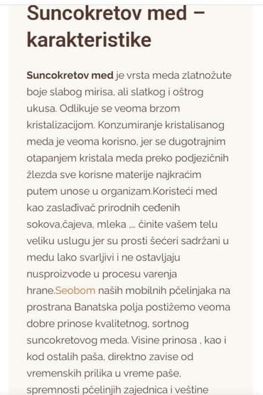 med na veliko: Domaci med suncokret 1100 din — 2